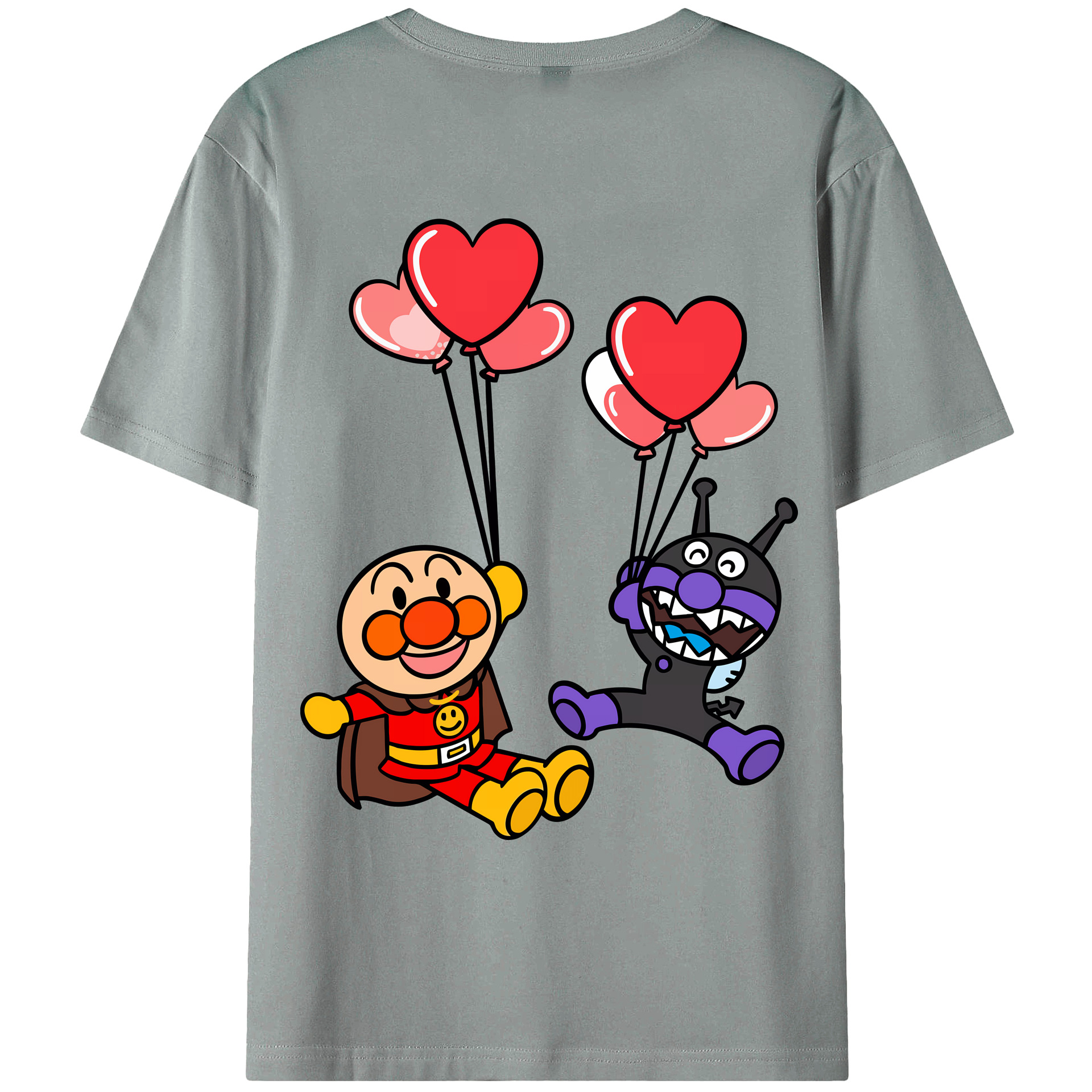 （画像用） アンパンマン Anpanman 綿100％ メンズ半袖Tシャツ（バックプリント） 通気性